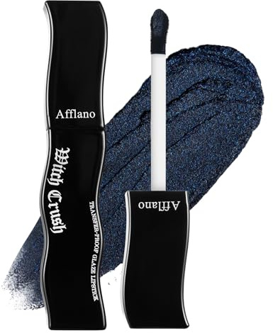 Noir Bleu Gloss Gothique, Rouge à Lèvres Bleu Mat Soyeux, Briller davantage en pressant les lèvres, Longue Tenue Haute Pigmentation Imperméable, Pour Quotidien/Soirées/Halloween, Végane