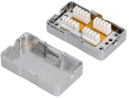 TOPINCN CAT6 Skärmad Nätverksbox med RJ45-anslutningsmodul för Enkel Installation, ABS-kopplingsdosa i Plast för Enkelportsanslutningar, Lämplig för CAT6-ledning