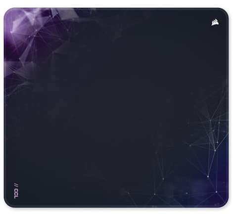 Corsair MM300 Sci-Fi Dark Groß Anti-Fray-Stoff-Gaming-Mauspad – Marineblau | Stoff, 45cm x 40cm, Textilgewebe, Rutschfeste Gummibasis, Verstärkte Genähte Kanten