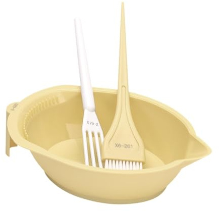 XLWLLNJ Kit de Tinte para El Cabello, Kit de Tinte, Tazón para Teñir, Herramienta de Salón de Belleza para Coloración Casera, Kit Profesional para Mezclar Col, Amarillo