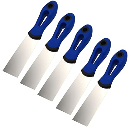 5er Set DEWEPRO® Profi Gipsspachtel 40mm - Gipserspachtel & Malerspachtel - Rostfreies Edelstahlblatt - 4cm Breite - Ergonomischer 2-Komponenten-Griff