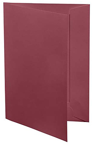 18 Stück Artoz Präsentationsmappen für DIN A4 - Weinrot - gerippter Karton - 220 g/m² - 220 x 310 mm - hochwertige Bewerbungsmappen