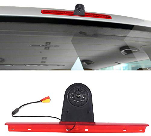 Wasserdicht Einparkkamera Einparkhilfe Farbkamera Bremsleuchte Kamera Bremslicht Rückfahrkamera für VW T5 Bus Transporter Multivan Caravelle 2003-2015 Bj (VW7228B Mit Nachtsicht)
