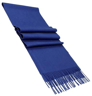 MayTree Kaschmir-Schal für Damen und Herren - Weicher Wollschal aus 100% Kaschmir, einfarbig, 180 x 30 cm - Luxuriöser Winter-Schal - Jeansblau