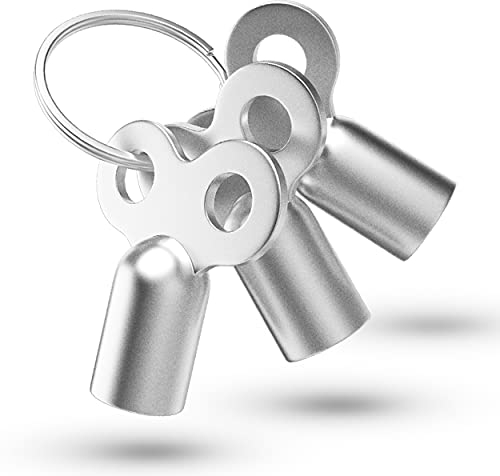 Fuchs Entlüftungsschlüssel | 3 Stück passend für alle Heizkörper | mit Ring zum Aufhängen | 5mm Zinklegierung Schlüssel zum Entlüften Lüften aller Heizungen möglich radiator key Entlüfter Heizung
