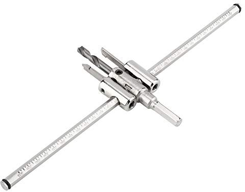 Fresa a cerchio regolabile, 30-300mm Set di punte per trapano per legno in lega di argento argento 30 mm usato in tavola di legno, cartone di plastica, cartongesso