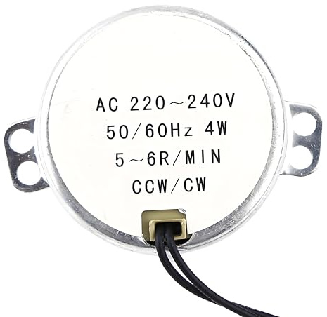 1 Stück Synchronmotor AC 220-240V 4W mit Getriebe und Geringer Drehzahl CW/CCW Drehrichtung für Heizungslüfter Kunsthandwerk und Drehwerke (5-6RPM)