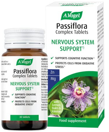 A.Vogel Passiflora Complex 30 Tablets | Supports Relaxation | Extracts of Passion Flower, Lemon Balm, Magnesium for Nervous System & Zinc to Protect Cells from Oxidative Stress