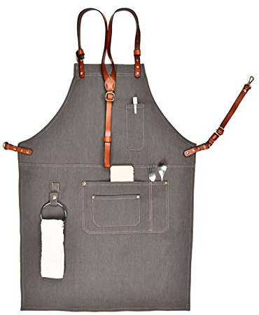 YJKJ Werkzeugschürze, Tischlerschürze, verdicktes 16A Canvas Restaurant Barista Floral Barbier Schürze A M
