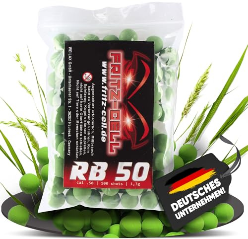 Fritz-Cell Rubberballs Kaliber .50 Gummigeschosse grün – 100 Stück