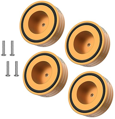 Tertullus 4 Stück Aluminium Füße Audio HiFi Gerätefüße 58mm×22mm Gold Subwoofer Aluminium Lautsprecher Absorber Füße Zum Schrauben für Subwoofer, Lautsprecher, Verstärker und Plattenspieler