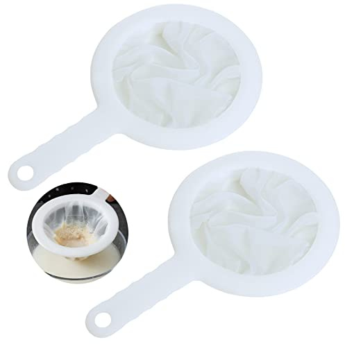2 Pack Kitchen Ultra Fine Mesh Plastic Nylon Strainer | Food Grade PP, 100 Mesh & 200 Mesh, For Oil Noodles Fruits Tea Rice Coffee