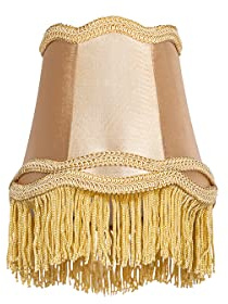 Qazqa Retro Lampenschirm - Granny - Gold, Rund clamp-support, diameter 12 centimeter