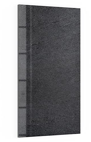 DEQORI Glas-Magnettafel | 50x100 cm groß | Motiv Schiefertafel Stein-Optik | Memo-Board aus Glas | Magnetboard inkl. Magnete, Stift & Tuch für Küche & Büro | Tafel magnetisch & beschreibbar