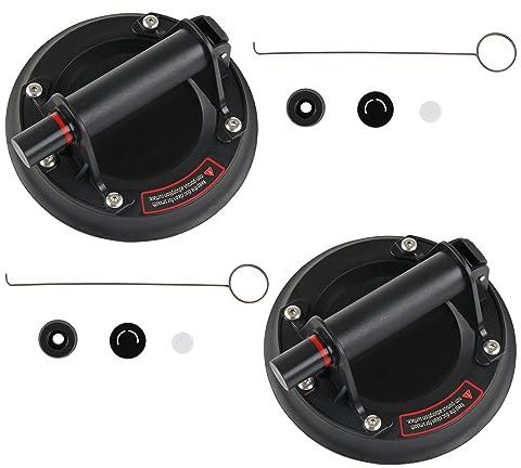 DOCAS 2 Pièces 8 Ventouse Vitre Professionnelle,Ventouse de Levage en Verre, Ventouse Carrelage,Capacité de Charge 200kg pour Transport et Déménagement de Vitre, Plaques, Carrelage