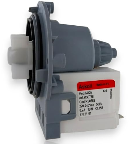 DL-pro Askoll - Bomba de desagüe magnética (40 W, fijación con tornillo, universal, para lavadora)