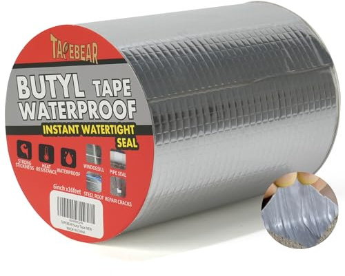 TAPEBEAR Wasserdichtes Butylband 150mmx5m, Wasserdichtes Starkes Selbstklebendes