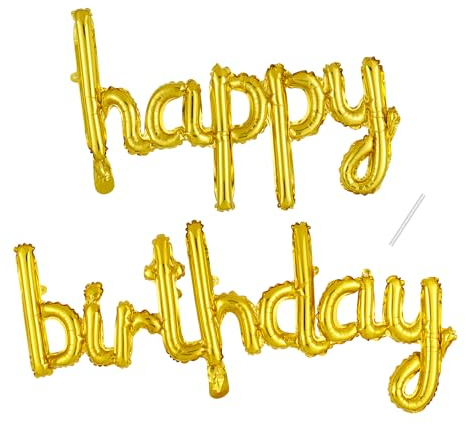 Globos de Happy Birthday Banner,Dorado Cumpleaños Globos Guirnalda de feliz Cumpleaños, Globo de Feliz Cumpleaños Suministros Decoración Globo Party