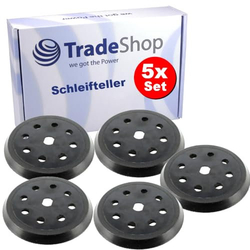 Trade-Shop Lot de 5 disques de ponçage auto-agrippants 8 trous 125 mm Compatible avec ponceuse excentrique Black & Decker BD190S BD190E KA190S KA190E