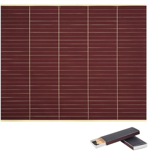 NEWCOMDIGI 150pcs Match Striker Paper Fire Lighter Paper Pre-Cut Strip Stickers Easy to Use Lights for Camping Fireplace with Adhesive Sticker 21x27cm