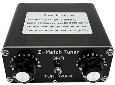 USKI Manuelle Z-Match-Antenne, 5-W-Tuner, 3–28 MHz