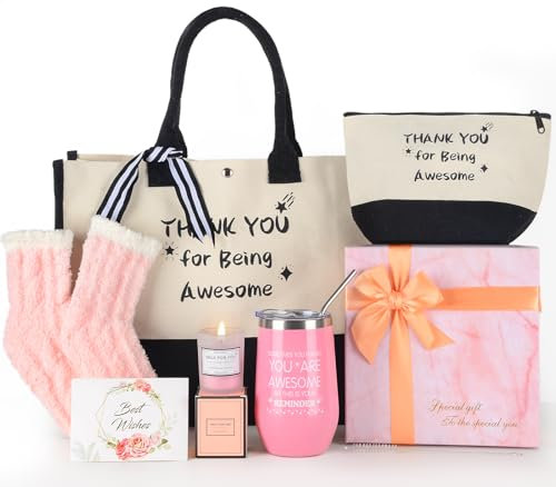 GEEKEO Geschenke Frauen Weihnachten, Geburtstagsgeschenk für Frauen Freundin, Duftkerzen Geschenkset Frauen Beste Freundin Schwester Geburtstag, Canvas Tragetasche Geschenkbox für Frau Mama Freundin