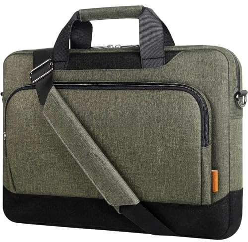DOMISO 17-17.3 Inch Laptop Sleeve Business Briefcase Laptop Shoulder Bag Compatible with 17 Laptops/ 17.3 HP Pavilion 17/MSI GS73VR Stealth Pro/Dell/Acer/ASUS,Dark Green