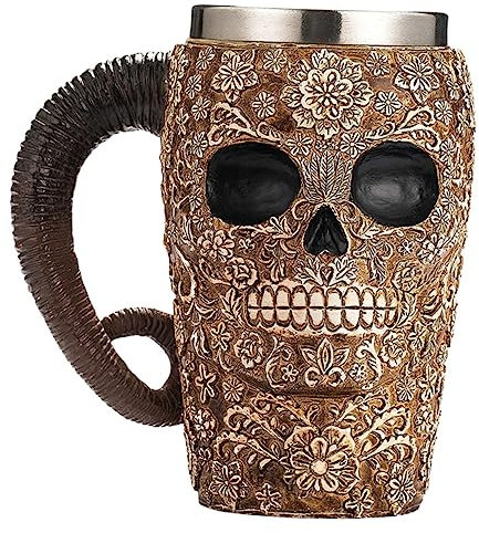 COLLBATH Boccale Creativo Forma Di Testa Di Fantasma Per Halloween Tazza Da Birra Con Manico Ergonomico Per Bevande Calde e Fredde Idea Unica Per Feste e Occasioni Speciali