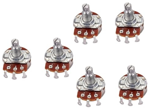 COSMEVIVI 6stücke Ohm Bass Potentiometer Mit Langem Knauf Für Gitarren Split Shaft Audio Taper Geringer Reibungswiderstand Für Klangregelung