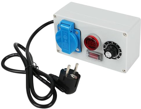 Prise EU Avec Variateur 2000 W, Contrôleur de Puissance pour Prise EU 40-230V CA, Commutateur À Bouton Rotatif pour Réglage de La Tension, pour Réglage de La Vitesse Et Température Du Moteur
