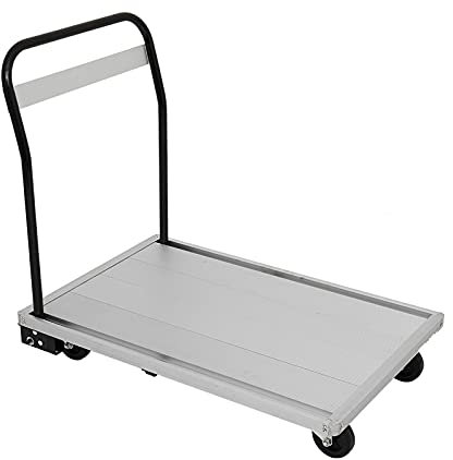 XCHSXYL Plattformwagen, zusammenklappbarer Plattformwagen aus Aluminium mit klappbarem Stahlgriff, bewegliche Plattform, Schubkarre, rollender Pritschenwagen, Handwagen, 350 kg, Pritschenwagen,