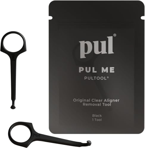 PUL PUL-justeringsborttagningsverktyg - svart | Säker och hygienisk krok för Invisalign och hållare | BPA-fri mjuk design för daglig användning | 2-pack