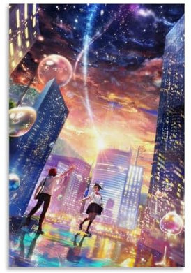 ZCHLATGDE Póster de anime Kimi No Na Wa-your Name Poster Pintura Decorativa Lienzo Arte de Pared Salón Póster Dormitorio Pintura, Arte de Pared Impresión de Imagen Moderna Decoración de Habitación