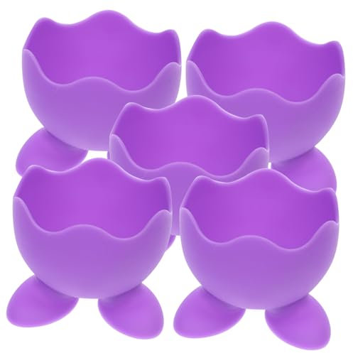 Cabilock 5piezas Porta Huevos Cocidos De Silicona Ecológica Taza De Huevo Hueveras para Servir Cocidos y Limpiar Esponjas