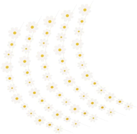 VERDANVERSE 5 Pezzi Festone Decorativo per Compleanni e Feste Primaverili Ghirlanda Fiore Daisy Facile da Appendere Atmosfera Festiva per Decorazioni Matrimonio e Anniversari
