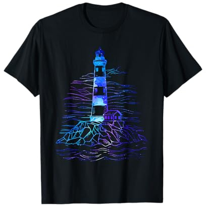 Galaxy Lighthouse T-Shirt Nautical Ocean Liebhaber T-Shirt