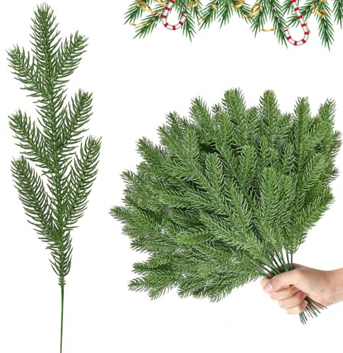 Spetsbst Lot de 30 branches de sapin artificielles de 30 cm - Décoration - Pour couronne de l'Avent