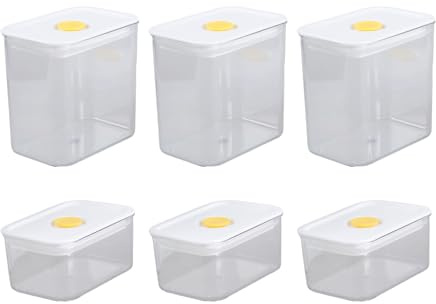 ZwaitL 6 contenitori impilabili per alimenti con design a collant per dispense da cucina, organizzazioni e snack conservazioni, impilabili organizzatori da cucina