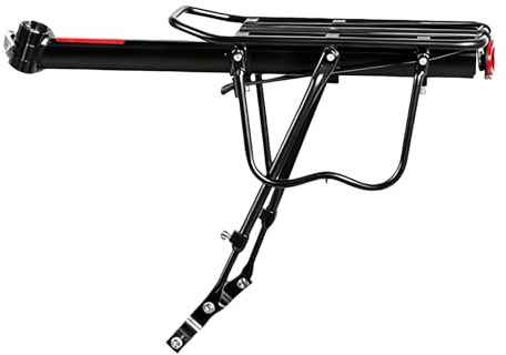 Bicycle Rear Carrier – 25kg Capacity Rack, Aluminum Alloy Quick Release, Detachable Extendable Frame with Toolkit | Universal Bike Luggage for Road Commuting Touring Outdoor Cyclists Riders