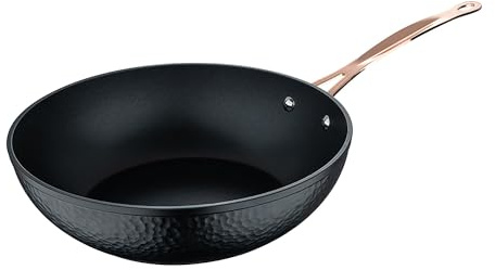Bergner Copper Wok Ø28x7,8cm en aluminio forjado en color Negro mate