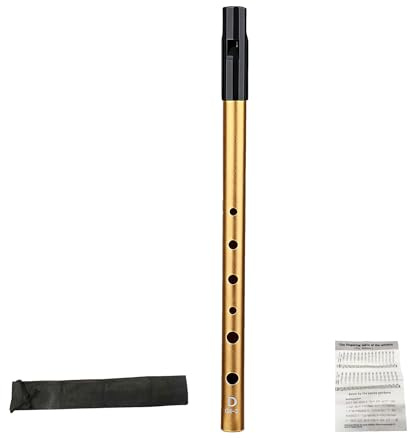 Irische Pfeife - Penny Whistle Tin Whistle - Hochwertige D-Moll Pfeife aus Messing für traditionelle irische Musik, Volksmusik und mehr - Einfach zu spielen - Geschenk für Musiker und Musikliebhaber