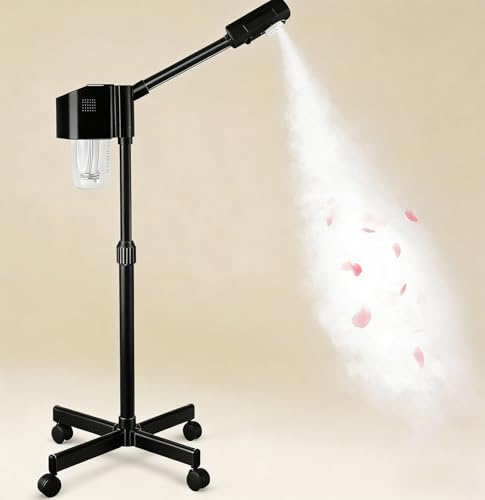 Professional Facial Steamer, Nano Ionic Hot Mist Spray, SPA & Salon (Black)