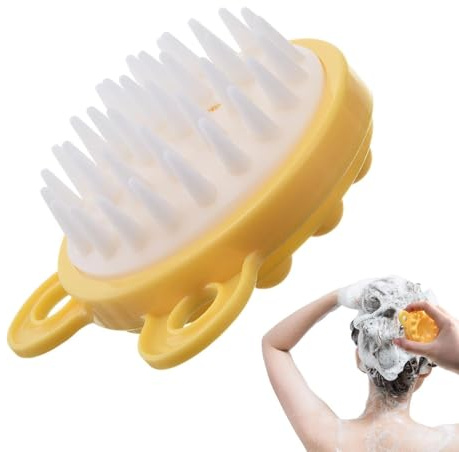 Spazzola per capelli – Massaggiatore per cuoio capelluto, spazzola per shampoo in silicone, portatile, con setole morbide sui lati, per uso doccia, strumento di pulizia profonda, dispositivo di