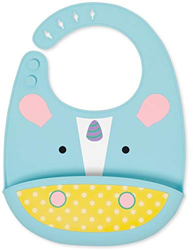 SkipHop Zoo Fold and Go Silicone Bib, Unicorn