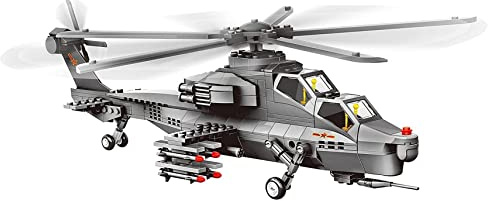 Wange Flygplansskala modell. Leksakssats i tegelstenar. 1:38. Pansarvärnsattack WZ-10 helikopter
