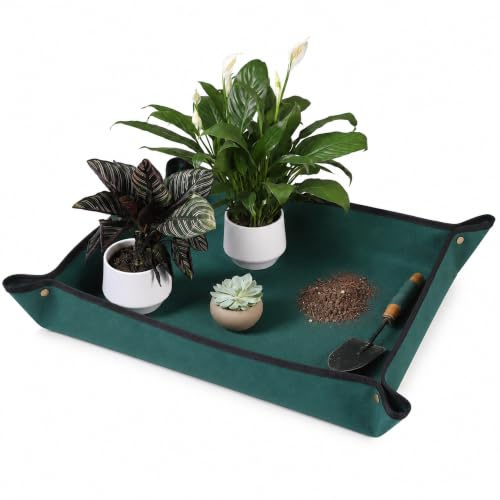 Owl Focus Oxford-Gewebe Pflanze Umtopfmatte Wasserdicht Umpflanzmatte Indoor Sukkulenten Pflanzmatte Tragbare Gartenmatte (75 x 75 cm)
