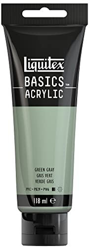 Liquitex 8870079 Basics Acrylfarbe Graugrün – 118ml Tube, lichtecht, mittlere Viskosität, seidenglänzend, monopigmentiert, Archivqualität
