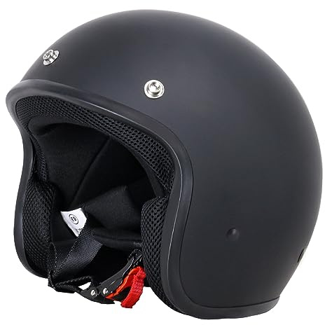 Zorax Open Face Motorcycle Helmet Matt Black L (59-60cm)