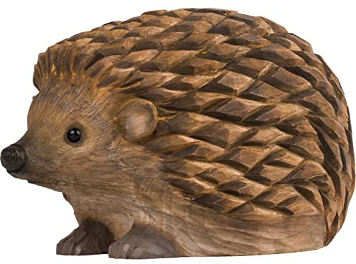 WILDLIFEGARDEN WG5946 Igel - Handgeschnitzter Tierfigur aus Holz