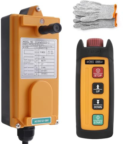 Mini Hoist Crane Wireless Remote Control Industrial 2 Channel Button Radio Controller for Overhead Crane Transmitter